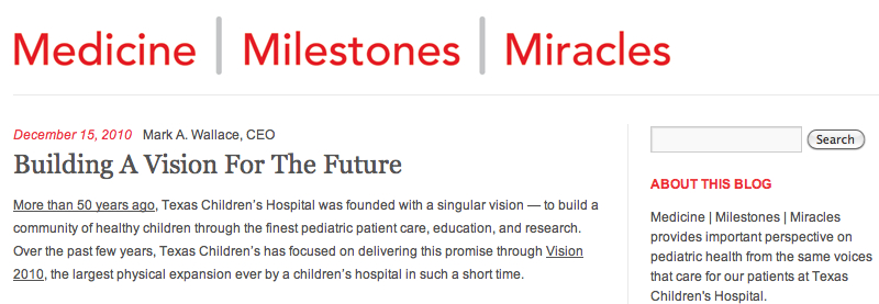 Medicine | Milestones | Miracles - A Blog from Texas ...